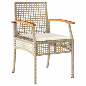 Garten Essgruppe Rattan 7-teilig Beige/Schwarz