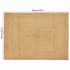 Beiger Jute Teppich 140 x 200 cm
