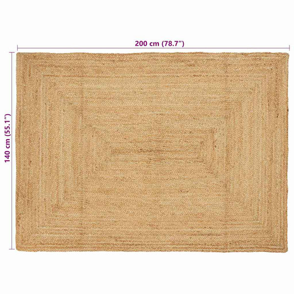 Beiger Jute Teppich 140 x 200 cm