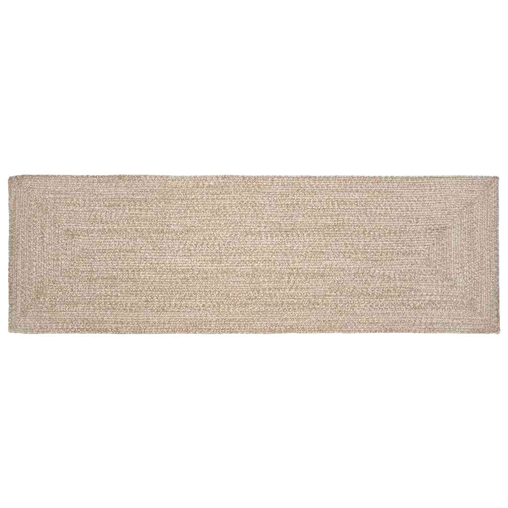 Jute Teppich Läufer Natur Weiß 60x200 cm