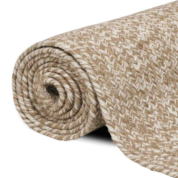Jute Teppich Natur Weiß 80x150 cm