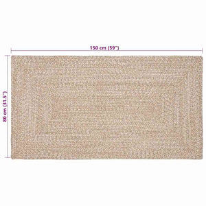 Jute Teppich Natur Weiß 80x150 cm