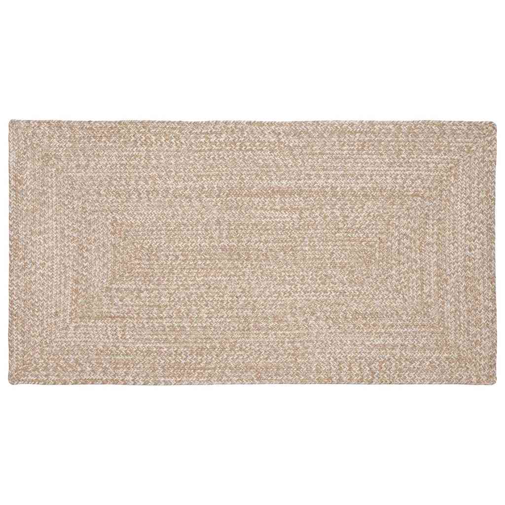 Jute Teppich Natur Weiß 100x200 cm