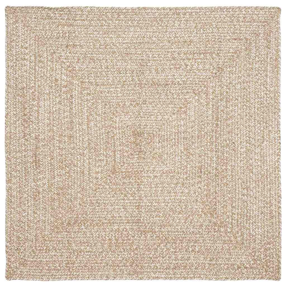 Jute Teppich Natur Weiß 120x120 cm