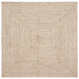 Runder Jute Teppich Natur Weiß 160x160 cm