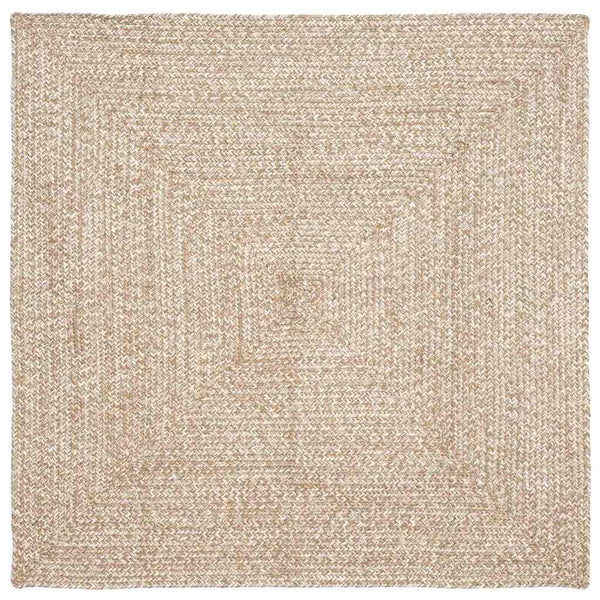 Runder Jute Teppich Natur Weiß 160x160 cm