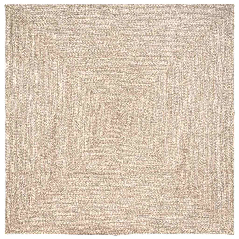 Natur/Weiß Jute Teppich 240x240 cm