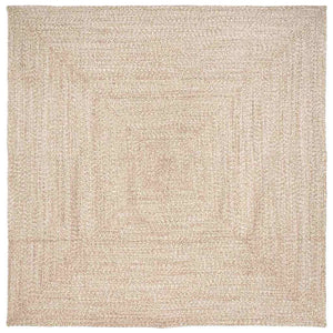 Natur/Weiß Jute Teppich 240x240 cm
