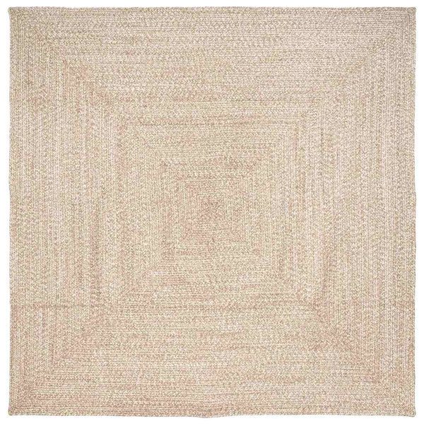 Natur/Weiß Jute Teppich 240x240 cm