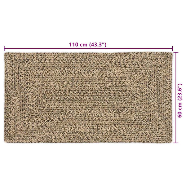 Jute Teppich Natur/Schwarz 60x110 cm