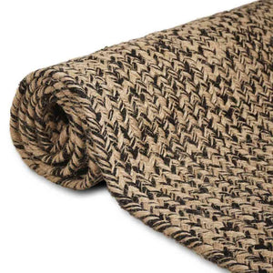 Jute Teppich Läufer Natur/Schwarz 60x300 cm