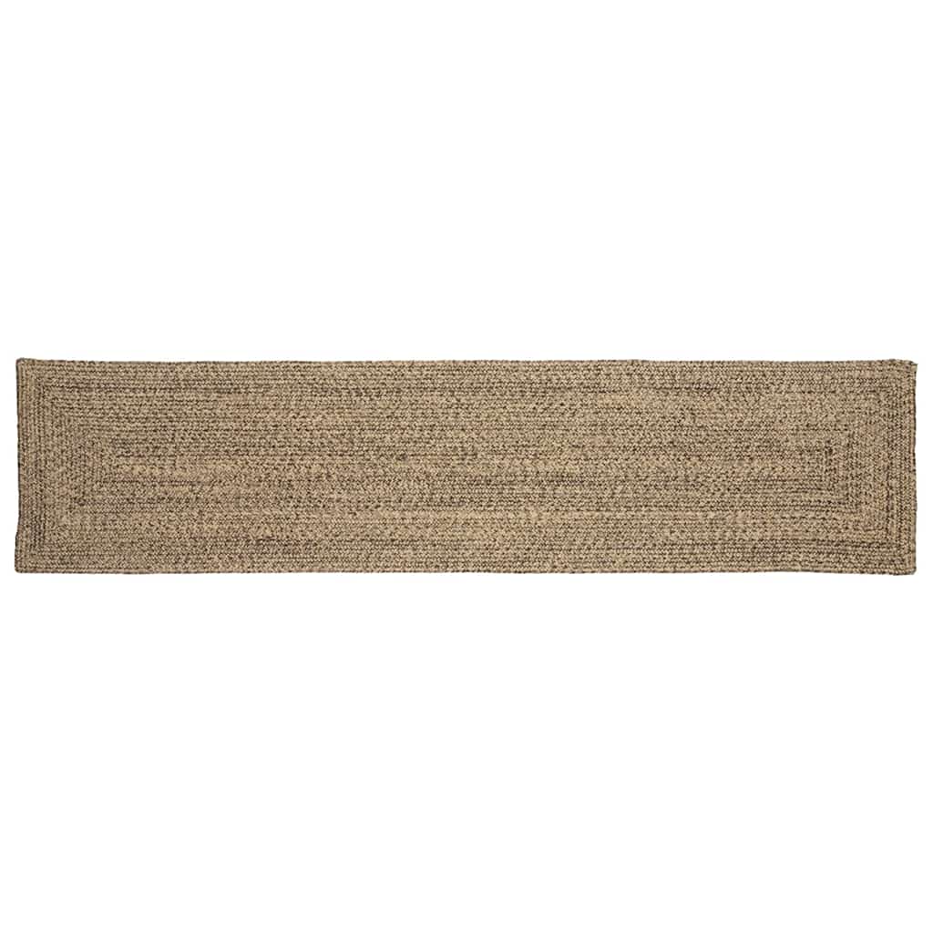 Jute Teppich Läufer Natur/Schwarz 60x300 cm