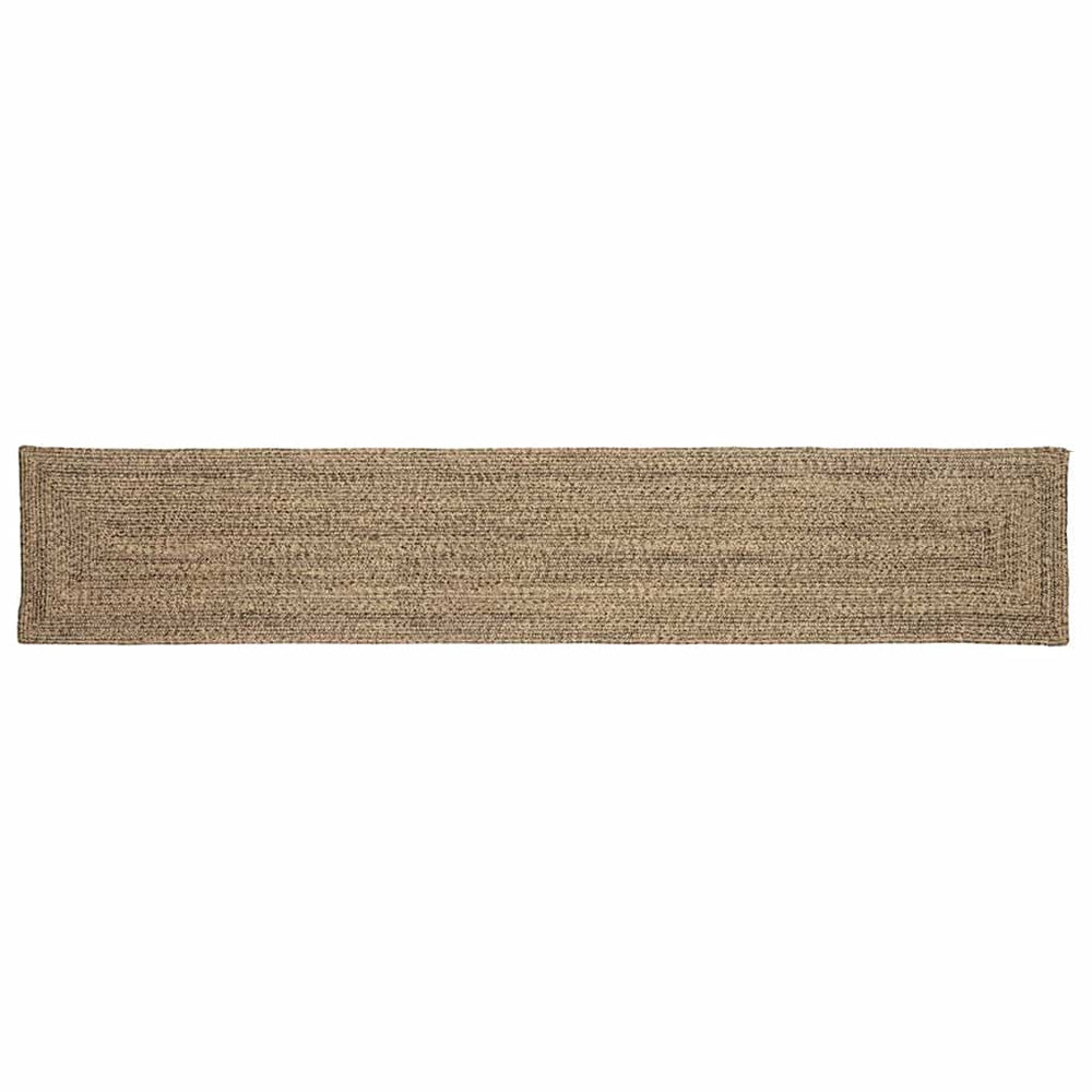 Jute Teppich Läufer Natur Schwarz 60x400 cm
