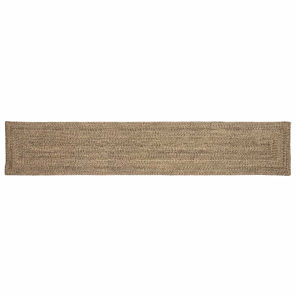 Jute Teppich Läufer Natur Schwarz 60x400 cm