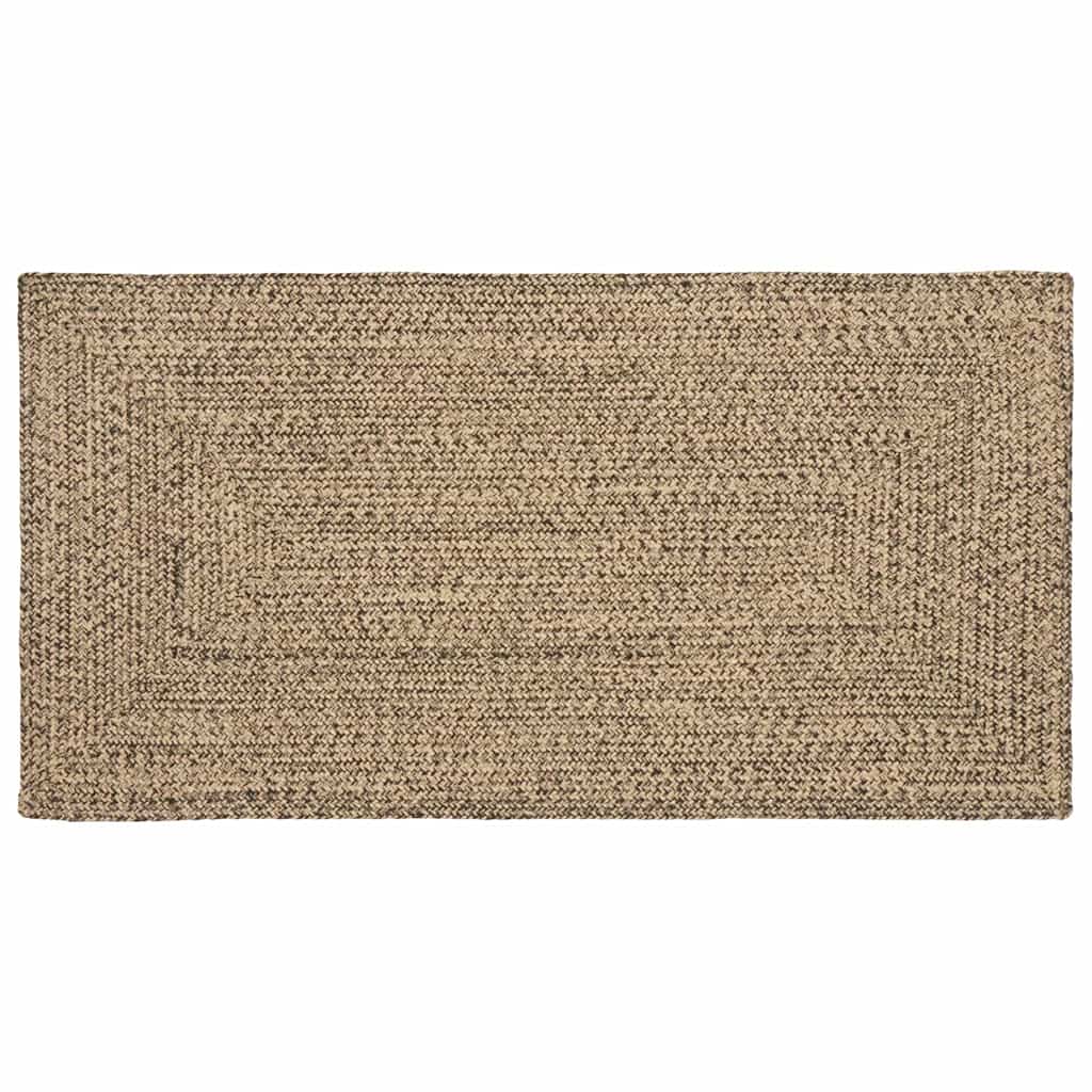 Jute Teppich Natur Schwarz 80x150 cm
