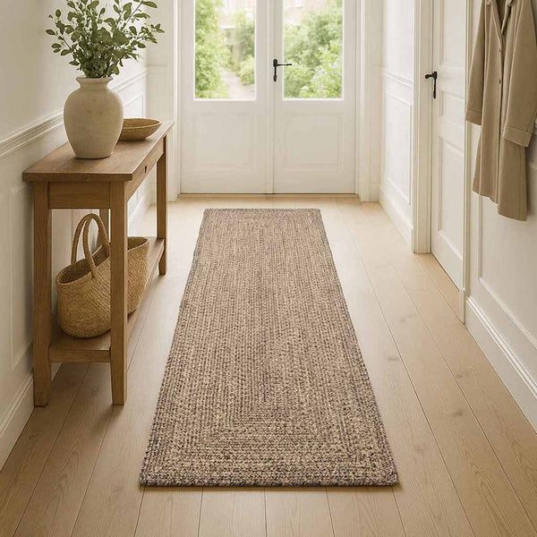Jute Teppich Natur Schwarz 80x150 cm