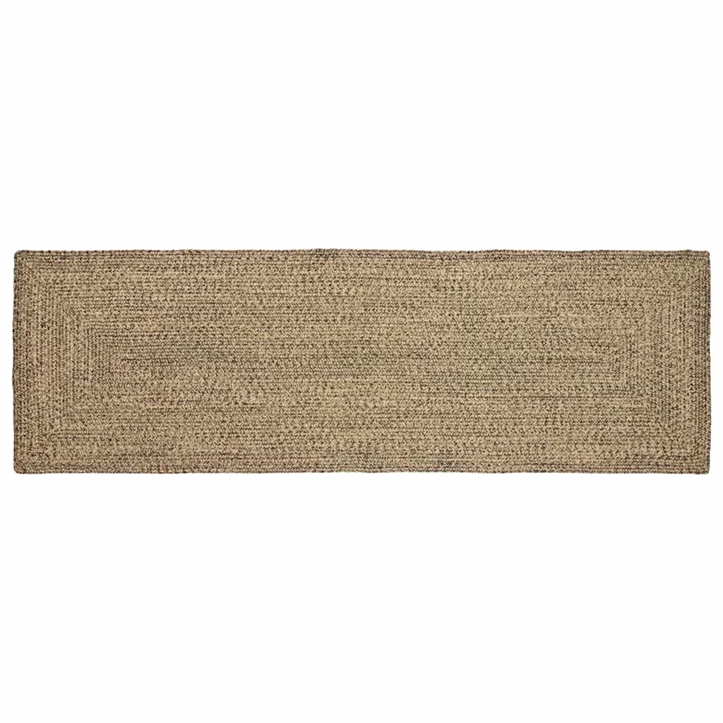 Jute Teppich Natur/Schwarz 80x200 cm
