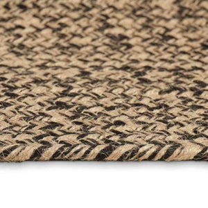 Jute Teppich Natur Schwarz 120x120cm