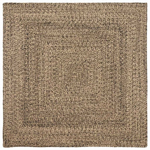 Jute Teppich Natur Schwarz 120x120cm