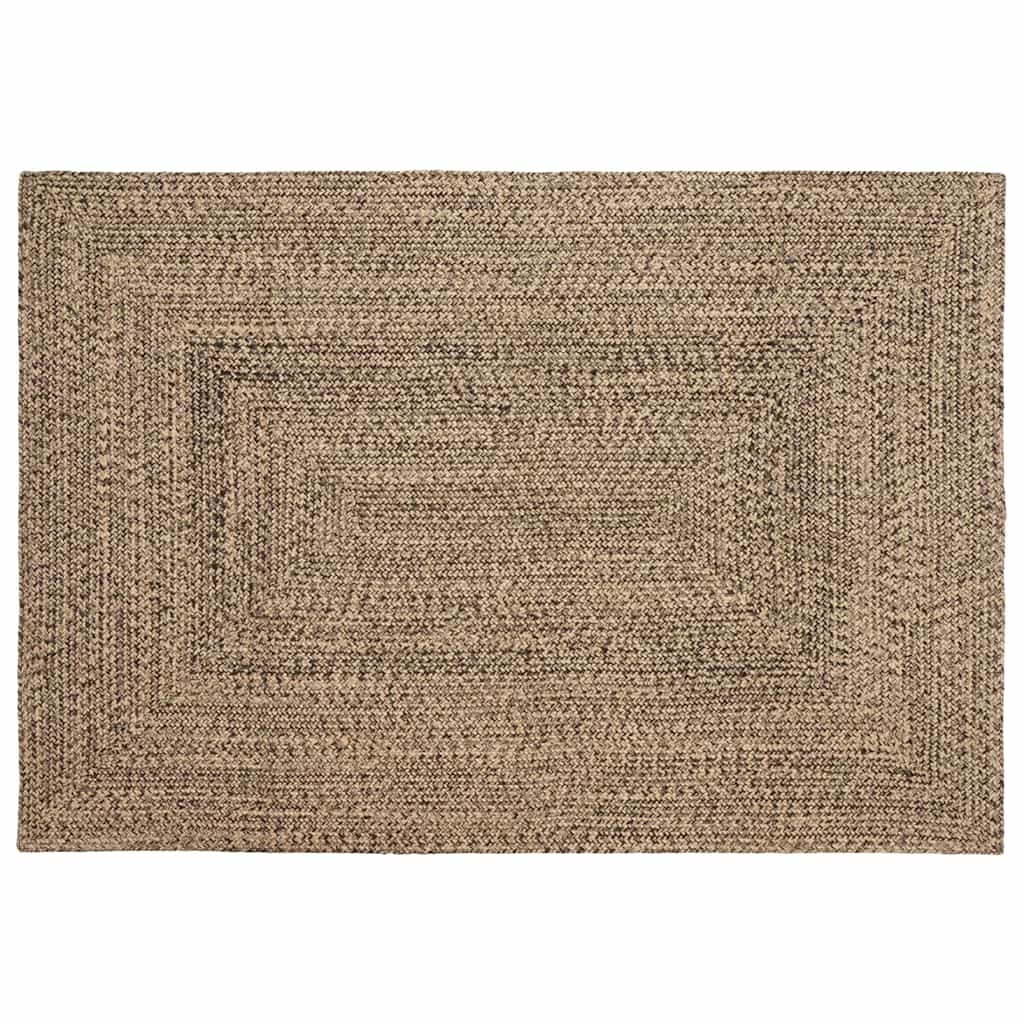 Jute Teppich Natur Schwarz 120x170 cm