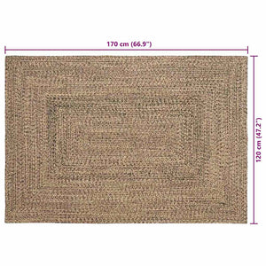 Jute Teppich Natur Schwarz 120x170 cm
