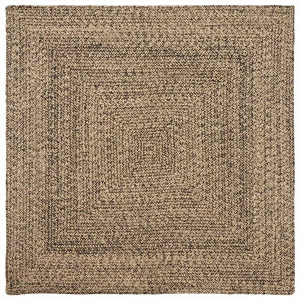 Jute Teppich Natur Schwarz 160x160 cm