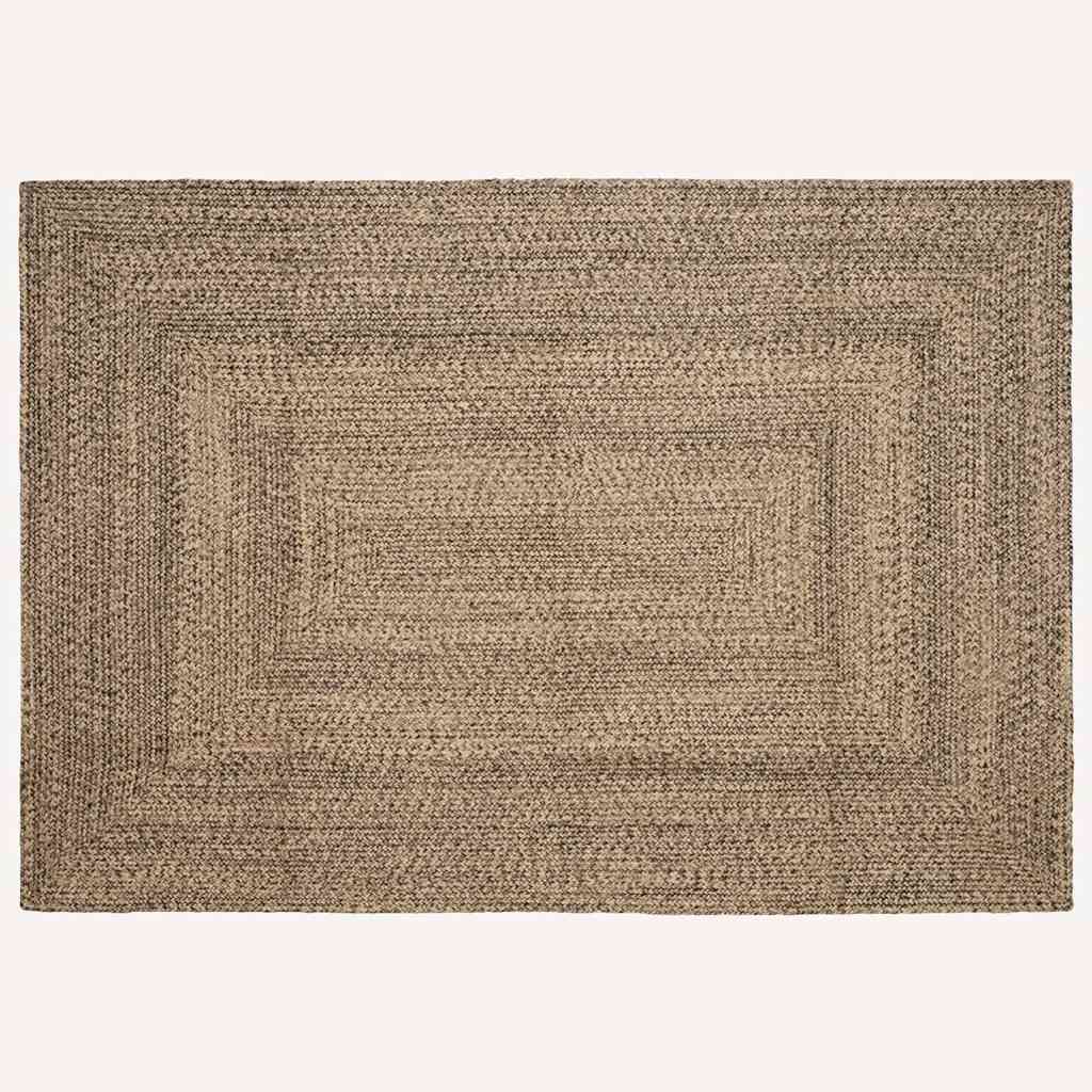 Jute Teppich Natur Schwarz 160x230 cm