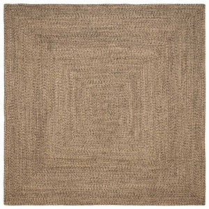 Jute Teppich Natur Schwarz 240x240 cm