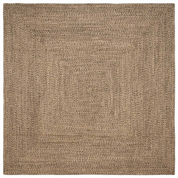 Jute Teppich Natur Schwarz 240x240 cm