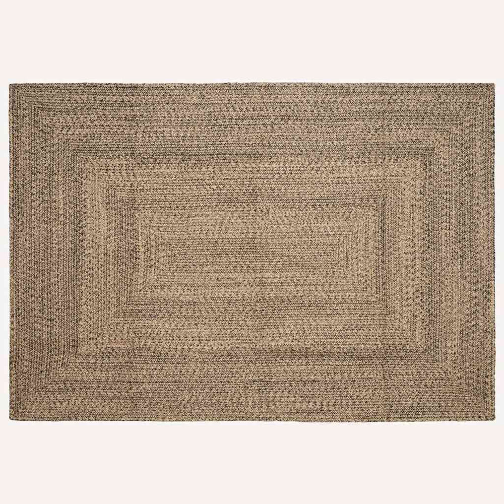 Jute Teppich Natur Schwarz 240x340 cm