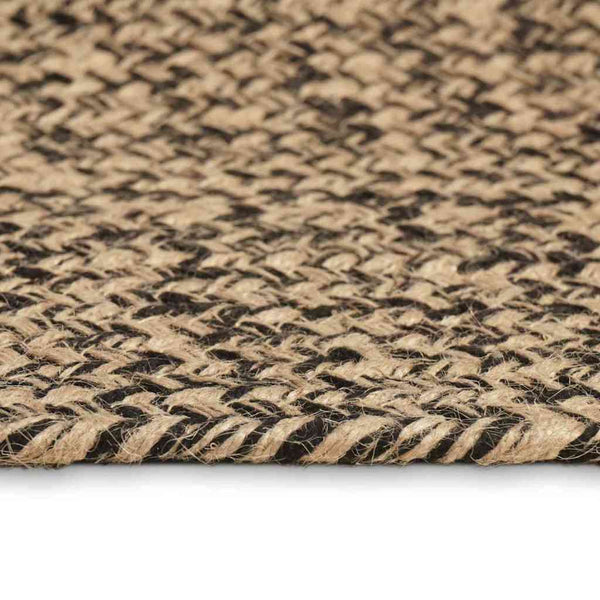 Jute Teppich Natur Schwarz 300x300 cm