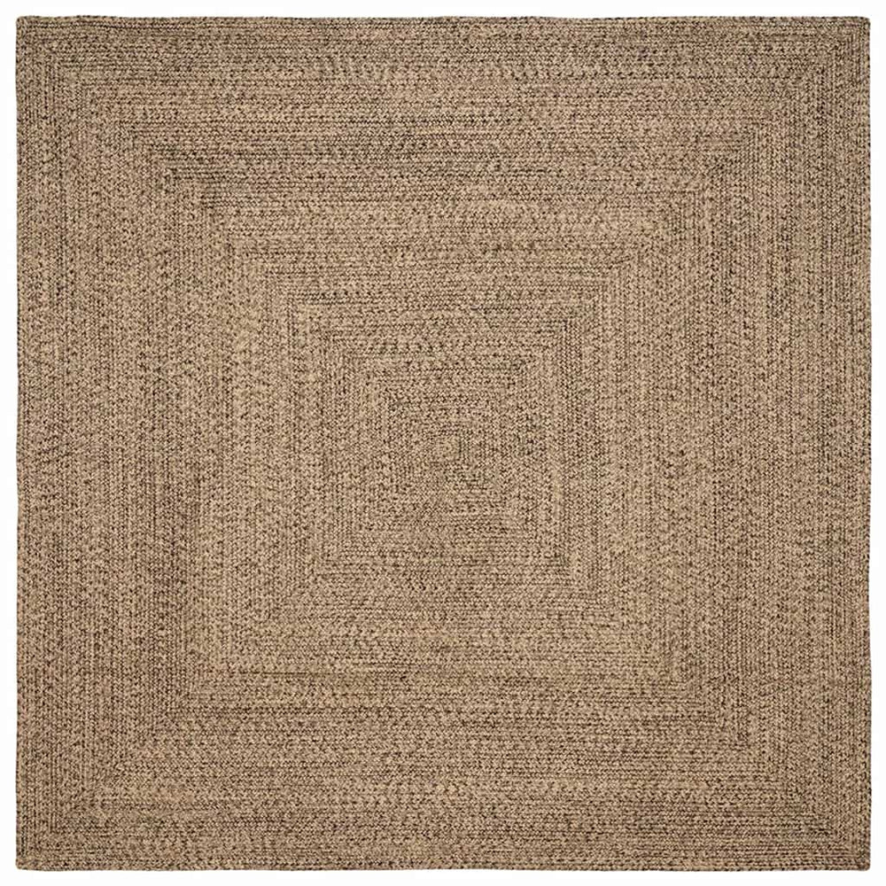 Jute Teppich Natur Schwarz 300x300 cm