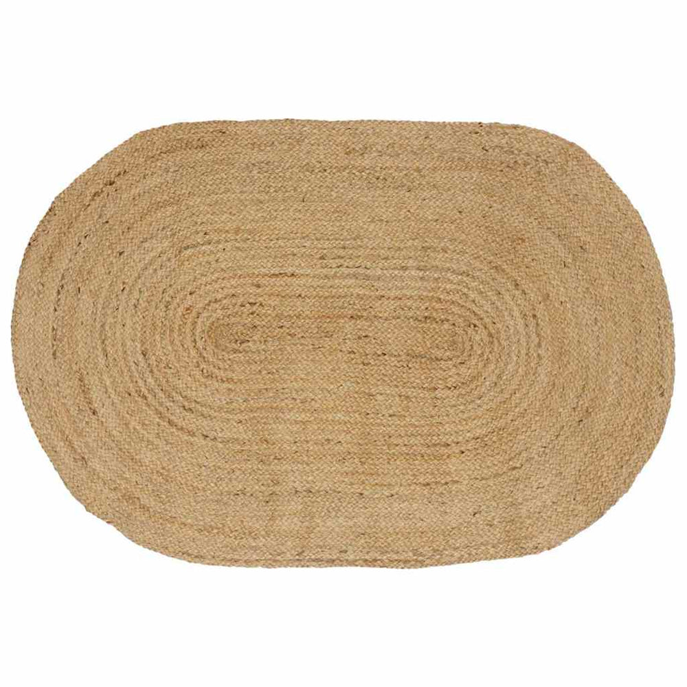 Ovaler Jute Teppich Natur 122x183 cm