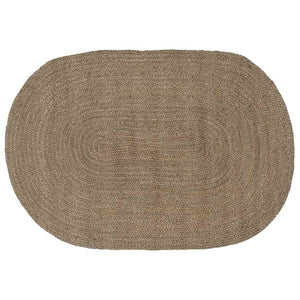 Ovaler Jute Teppich Grau 100x152 cm