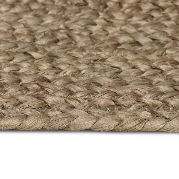 Ovaler Teppich Grau 122x183 cm Jute