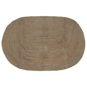 Ovaler Teppich Grau 152x245 cm Jute