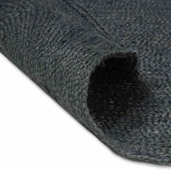 Ovaler Teppich Schwarz 122x183 cm Jute