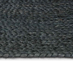 Ovaler Teppich Schwarz 122x183 cm Jute