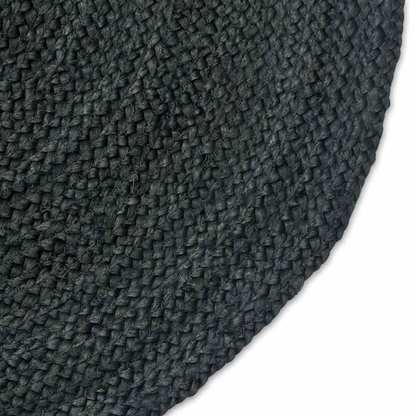 Ovaler Teppich Schwarz 122x183 cm Jute