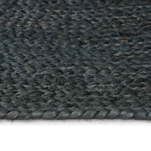 Ovaler Teppich Schwarz Jute 152x245 cm