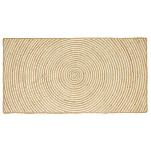 Jute Teppich Natur Weiß 60x110 cm