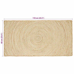 Jute Teppich Natur Weiß 60x110 cm