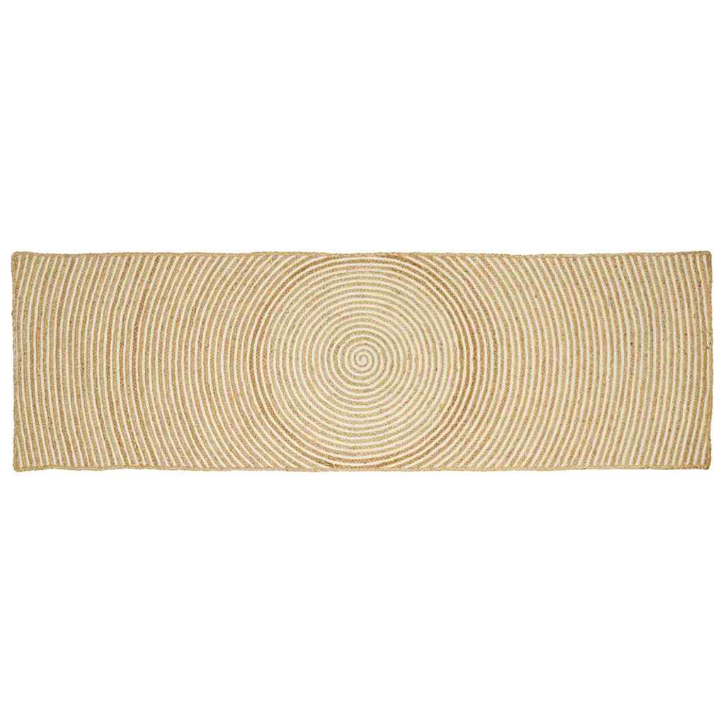 Jute Teppich Natur Weiß 60x250 cm