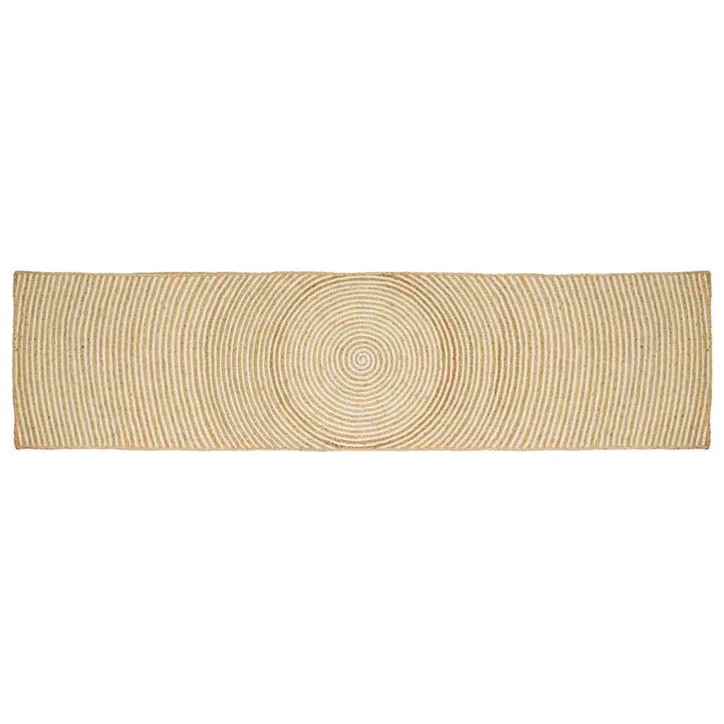 Jute Teppich Natur Weiß 60x400 cm