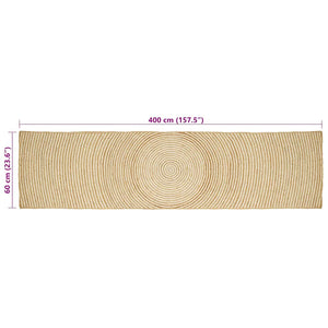 Jute Teppich Natur Weiß 60x400 cm