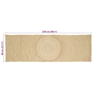 Jute Teppich Natur/Weiß 80x250 cm