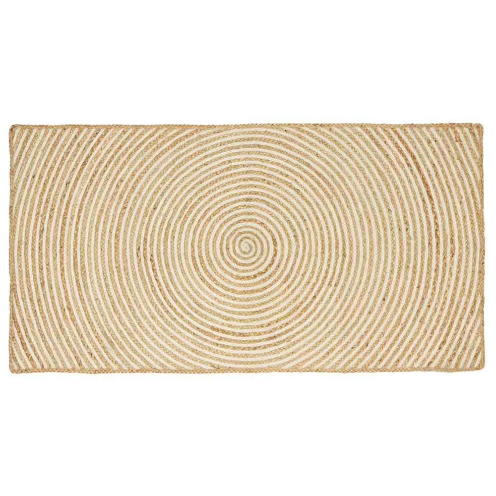 Jute Teppich Natürlich Weiß 100x200 cm