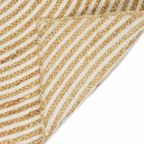 Runder Jute Teppich Natur/Weiß 120cm