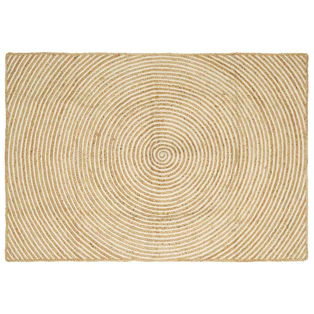 Natur Jute Teppich Weiß 120x170 cm