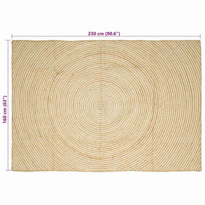 Natur Jute Teppich Weiß 160x230 cm